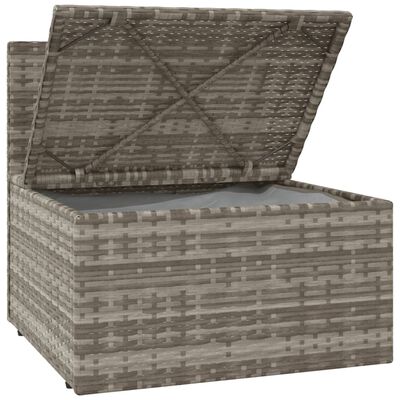 vidaXL Градински среден диван с възглавница сив 57x57x56 см полиратан