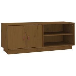 vidaXL ТВ шкаф, меденокафяв, 105x34x40 см, бор масив