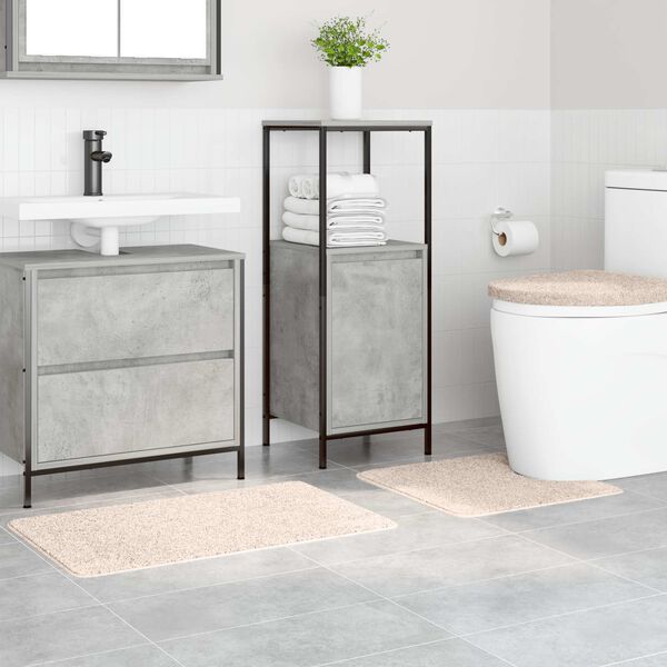 vidaXL Комплект антислип килими за баня 3 pcs Крем ПП