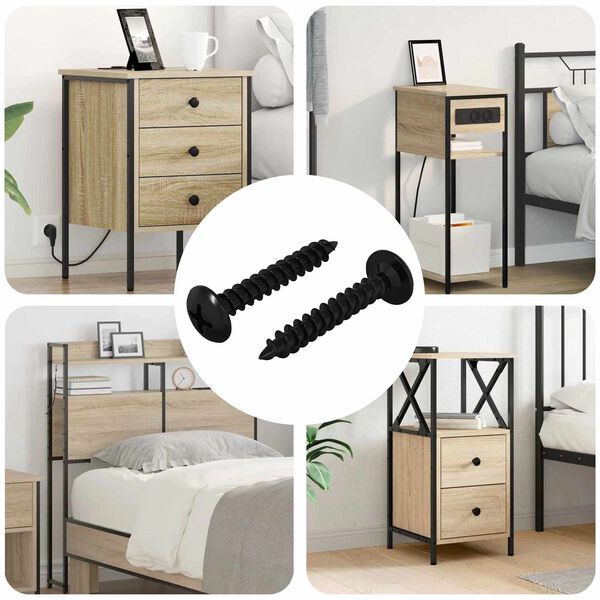 vidaXL Самонарезен гвоздей 2 pcs Черно 4 x 25 мм Стомана