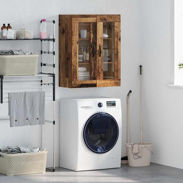 vidaXL Стенен шкаф Старо дърво 69,5 x 34 x 90 см