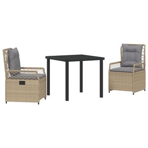 vidaXL Комплект за хранене в градината 3 pcs Бежов и Светло Сив