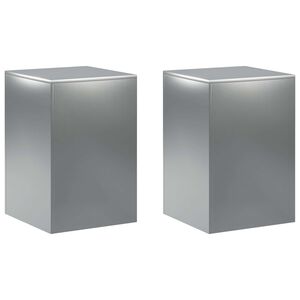 vidaXL Стойка за растения 2 pcs Сребристо 40 x 40 x 60 cm