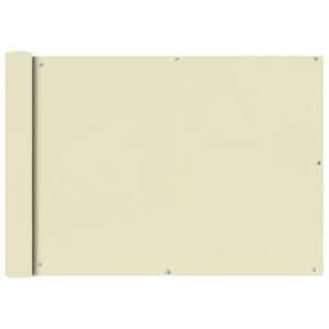 vidaXL Балконски екран от оксфорд плат, 75x400 см, кремав