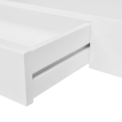 vidaXL Окачени стенни рафтове с чекмеджета, 2 бр, бели, 80 см