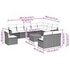 vidaXL Градински комплект диван с възглавници 11 части сив полиратан