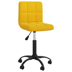 vidaXL Въртящ се офис стол, горчица жълто, кадифе