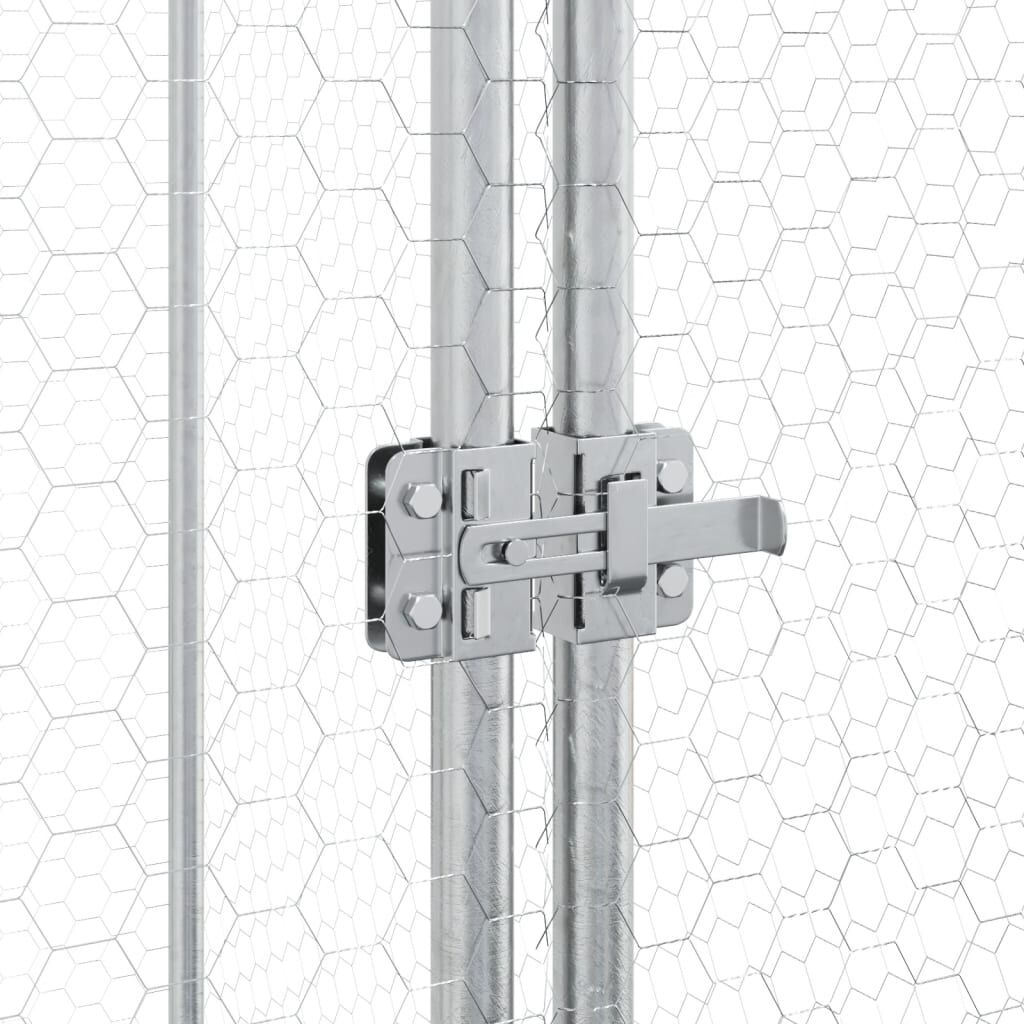 vidaXL Клетка за пилета сребриста 400x100x190 см поцинкована стомана