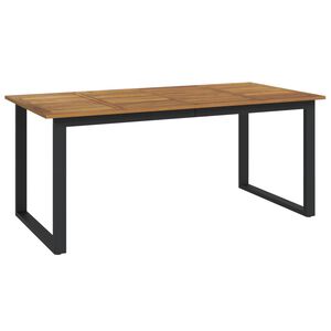 vidaXL Градинска маса с U-образни крака 180x90x75 см масивна акация