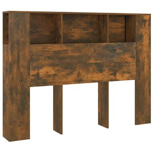 vidaXL Табла за легло тип шкаф, опушен дъб, 140x18,5x104,5 см