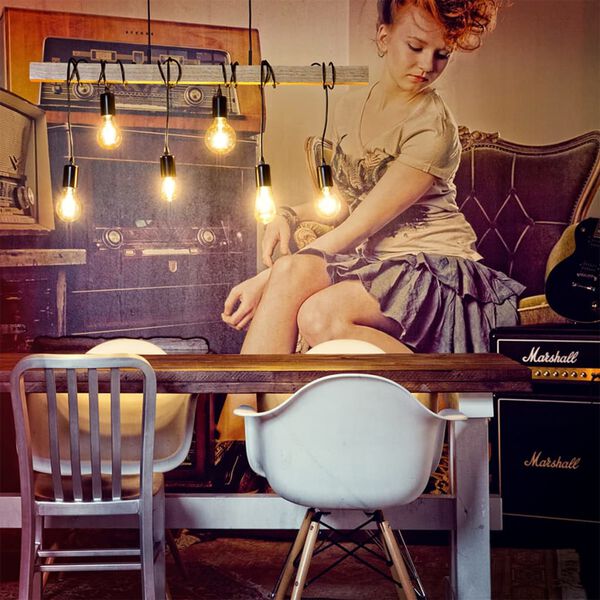 EGLO Пендел "TOWNSHEND" 6x25 W черно и кафяво 95499