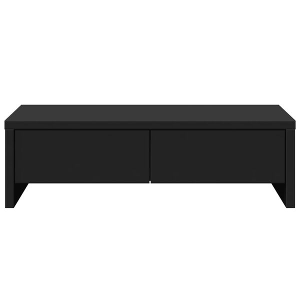 vidaXL Стойка за монитор с чекмедже черна 50x27x15 см инженерно дърво