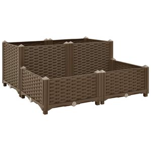 vidaXL Повдигната леха, 80x80x38 см, полипропилен