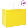 vidaXL Хартиени торбички 50 бр с дръжки жълти 32x17x25 см