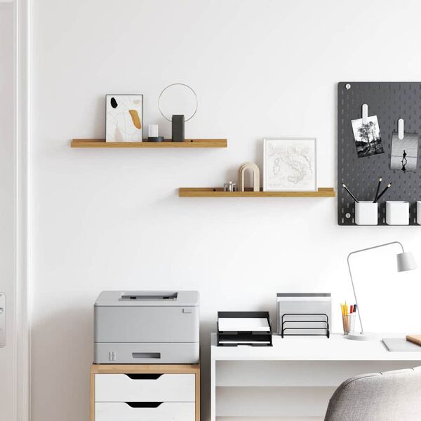 vidaXL Стенен рафт с рафт 2 pcs Бежово 60 x 9 x 3 cm Инженерно дърво