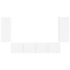 vidaXL Комплект за стена на телевизор 4 pcs Бяло Инженерно дърво