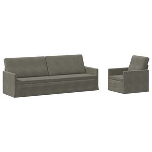 vidaXL Комплект дивани 2 pcs Светлосиво Кордюрова тъкан