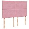 vidaXL Боксспринг легло с матрак, розово, 160x200 см, кадифе