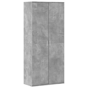 vidaXL Шкаф за обувки, бетонно сив, 80x39x178 см, инженерно дърво