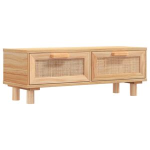vidaXL Кафе маса, кафява, 80x40x30 см, инженерно дърво и бор масив