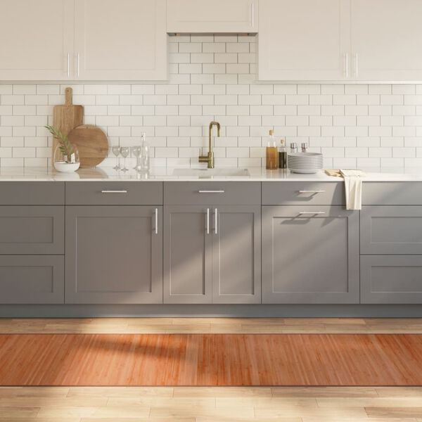 vidaXL Килим, правоъгълен, кафяв, 70x400 см, бамбук