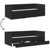 vidaXL Дневно легло с чекмеджета, без матрак, черно, 100x200 см