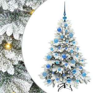 vidaXL С изкуствено коледно дърво с поставка Бяло 120 cm PE и PVC