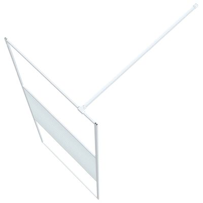 vidaXL Параван за баня, бял, 80x195 см, прозрачно ESG стъкло