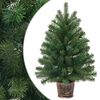 vidaXL С изкуствено коледно дърво Зелен 75 cm ПВЦ, ПЕ и стомана