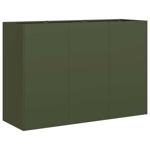 vidaXL Кашпа, маслиненозелена, 120x40x80 см, студеновалцувана стомана