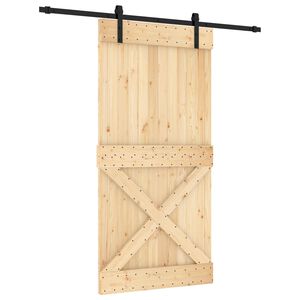 vidaXL Преплъзваща се врата 100 x 210 cm Естествено и черно