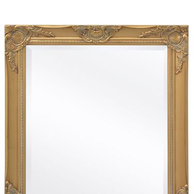 vidaXL Стенно огледало, бароков стил, 120x60 см, златисто