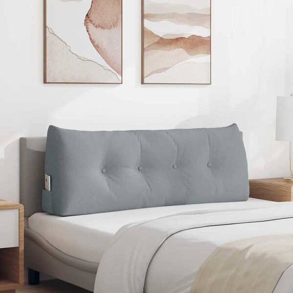 vidaXL Възглавница за гръб Светлосиво 120 x 24 x 50 см текстил