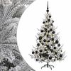 vidaXL Изкуствена коледна елха с топки 120 см 150 LED светодиода
