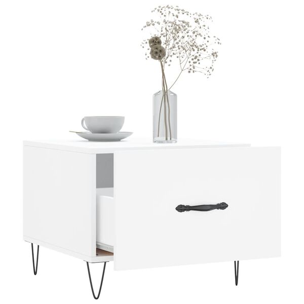 vidaXL Кафе маси, 2 бр, бели, 50x50x40 см, инженерно дърво