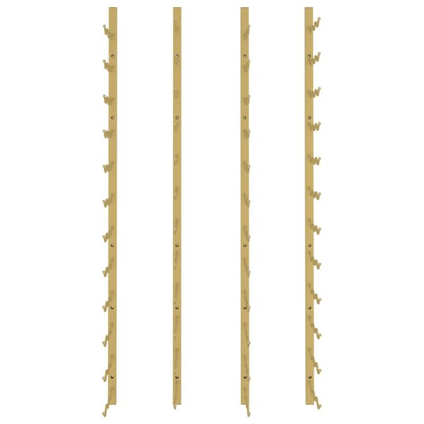 vidaXL Стойки за вино за 36 бутилки стенен монтаж 2 бр златисти желязо