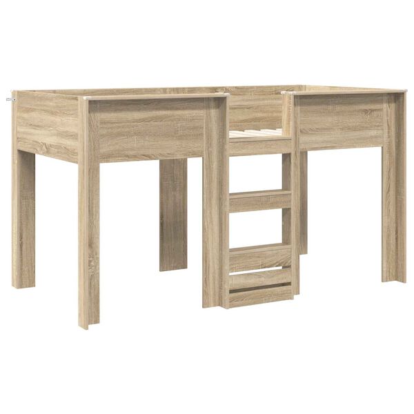 vidaXL Двуетажно легло за деца Сонома дъб 100 x 200 cm Инженерно дърво