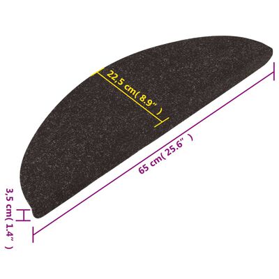 vidaXL Самозалепващи стелки за стъпала, 10 бр, черни, 65x22,5x3,5 см