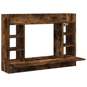 vidaXL Бюро за стенен монтаж, опушен дъб, 105x48x75см, инженерно дърво
