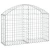 vidaXL Дъговидна габионна кошница 100x30x60/80 см поцинковано желязо