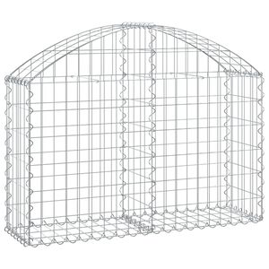 vidaXL Дъговидна габионна кошница 100x30x60/80 см поцинковано желязо