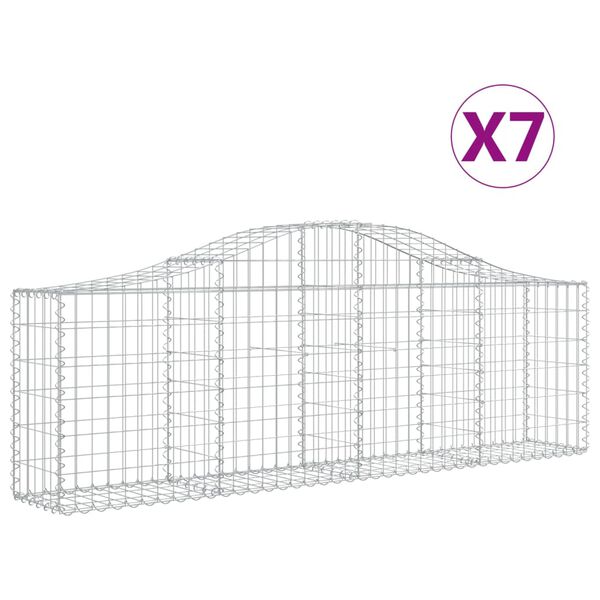 vidaXL Габионни кошници арка 7 бр 200x30x60/80 см поцинковано желязо