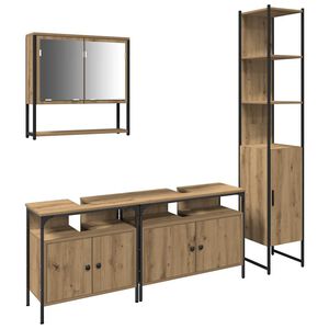 vidaXL Комплект мебели за баня 4 pcs дъб артизан Инженерно дърво