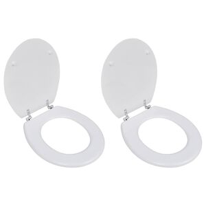 vidaXL Тоалетни седалки с капаци, 2 бр, МДФ, бели