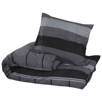vidaXL Комплект спално бельо, тъмносив, 260x220 см, памук