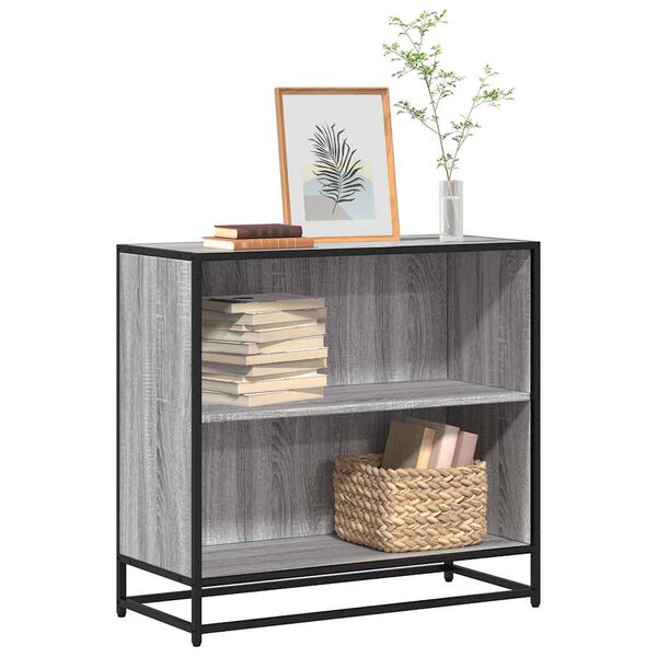 vidaXL Шкаф за книги Grey Sonoma 80,5x35x76 cm Инженерна дървесина
