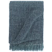 vidaXL Декоративно одеяло, памук, 125x150 см, индигово синьо