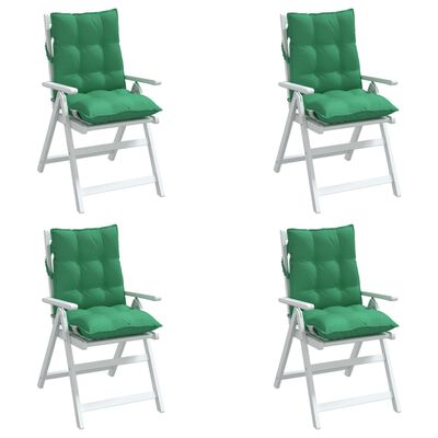 vidaXL Възглавници за стол с ниска облегалка 4 бр зелен Оксфорд плат