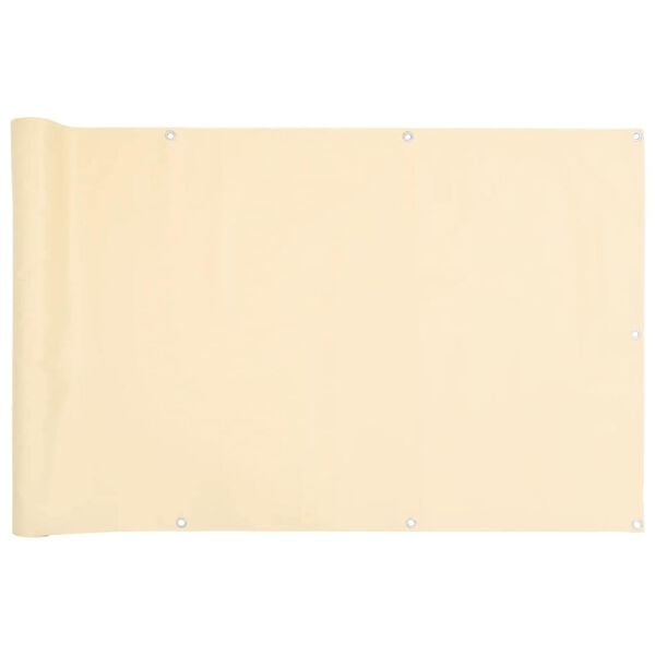 vidaXL Параван за тераса, кремав, 1000x120 см, PVC