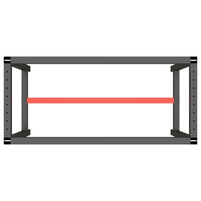 vidaXL Рамка за работна маса матово черно и червено 110x50x79 см метал